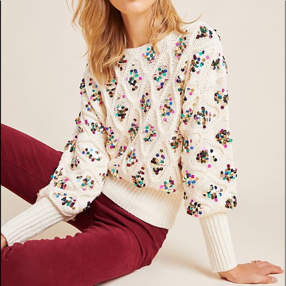 Anthropologie Lara Sequined Jumper NEw without tags